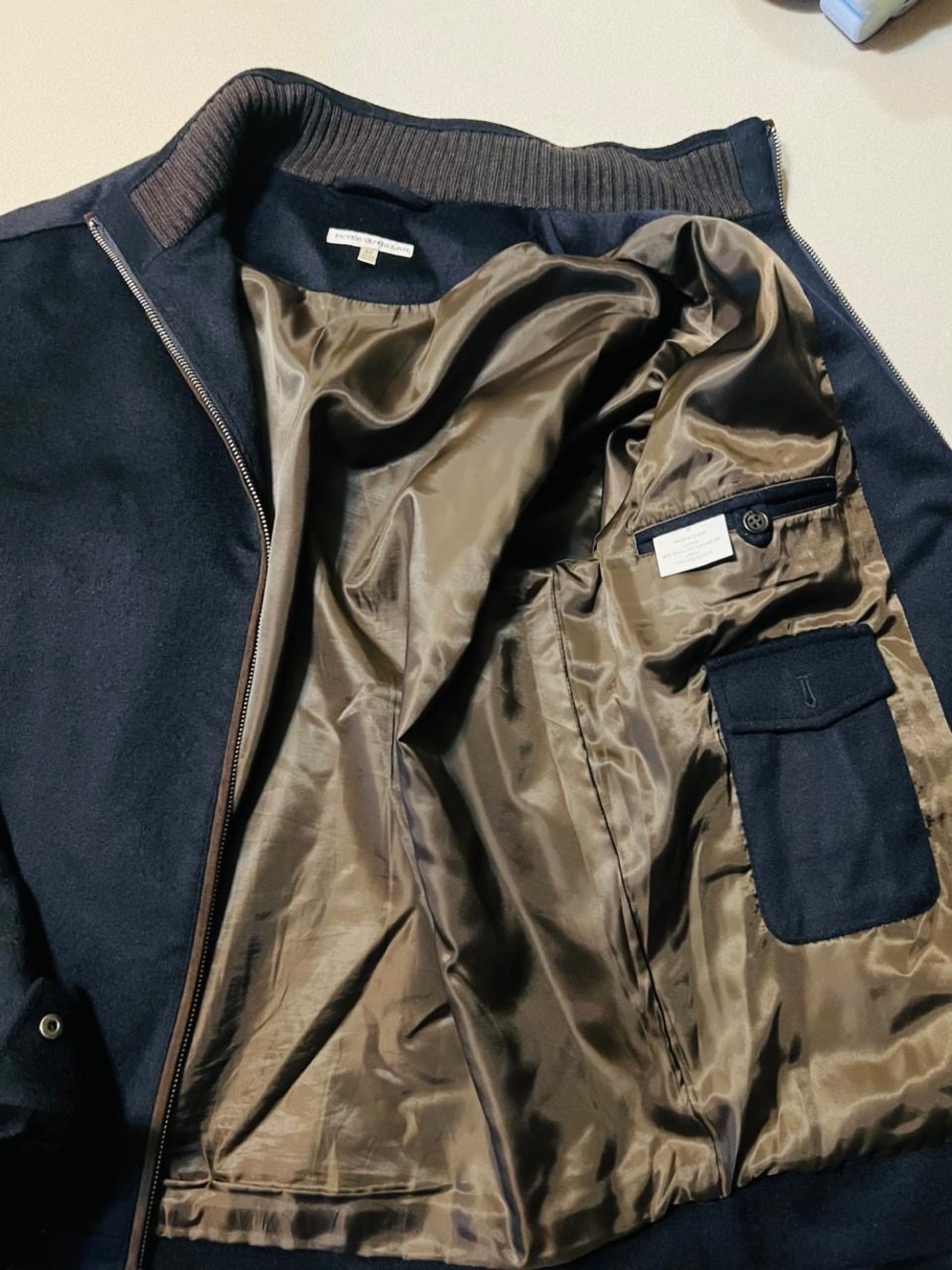 Peter Millar Navy Zip-Front Bomber Jacket - Picture 5 of 9